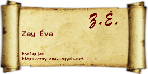 Zay Éva névjegykártya